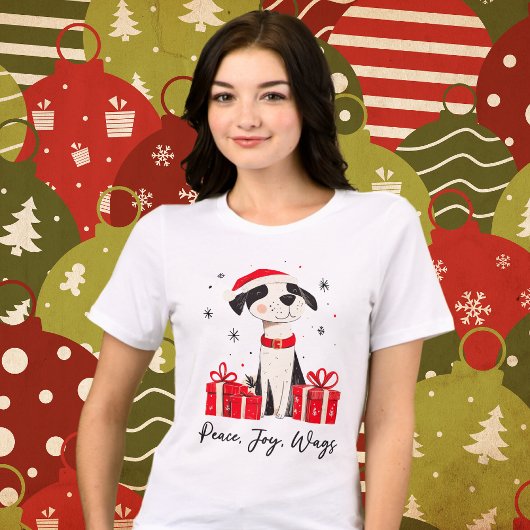 かわいい犬の恋人クリスマスの願い トライブレンドＴシャツ