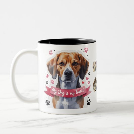 かわいい犬の恋人ツートーンマグカップ ツートーンマグカップ (左)