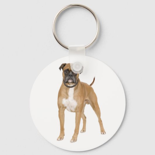 かわいい犬の恋人ボクサー キーホルダー (正面)