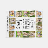 かわいい犬の愛人パーソナライズされたペットの写真コラージュ フリースブランケット (正面(横))