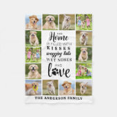 かわいい犬の愛人パーソナライズされたペットの写真コラージュ フリースブランケット (正面)