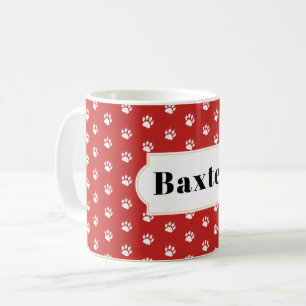 かわいい犬の手のプリントのパターカスタムンの色名 コーヒーマグカップ