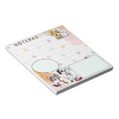 かわいい犬の手のプリント背景テーマ ノートパッド (アングル)