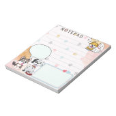 かわいい犬の手のプリント背景テーマ ノートパッド (回転)