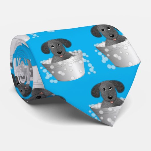 かわいい犬の手桶 ネクタイ (ロール)
