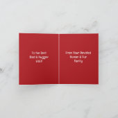 かわいい犬の抱きパパバレンタインデーの写真 シーズンカード (内部)