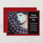 かわいい犬の抱きパパバレンタインデーの写真 シーズンポストカード (正面/裏面)