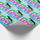 かわいい犬の敏捷性ブルー ラッピングペーパー (角)