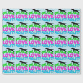 かわいい犬の敏捷性ブルー ラッピングペーパー (フラット)