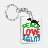かわいい犬の敏捷性 キーホルダー (正面左)