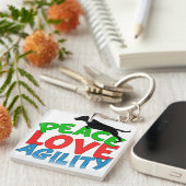 かわいい犬の敏捷性 キーホルダー (正面右)