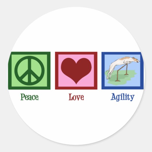 かわいい犬の敏捷性 ラウンドシール (正面)