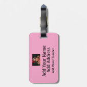 かわいい犬の旅行イラストレーションカスタマイズ可能な写真 ラゲッジタグ (裏面縦)