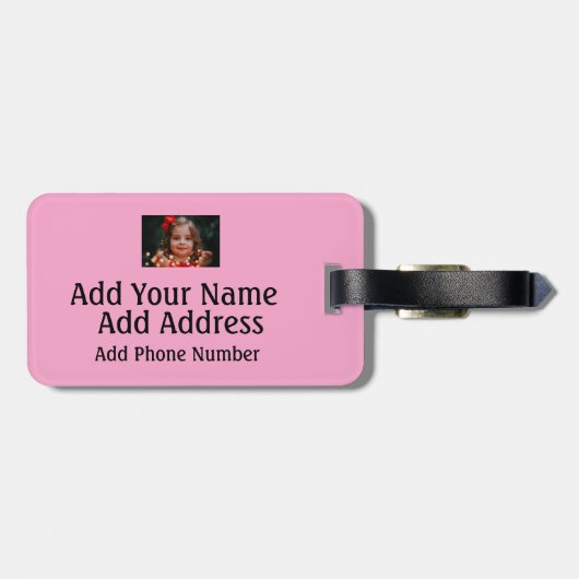 かわいい犬の旅行イラストレーションカスタマイズ可能な写真 ラゲッジタグ (裏面横)