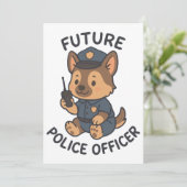 かわいい犬の未来の警察官テーマ 招待状 (スタンド正面)