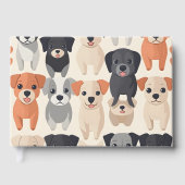 かわいい犬の柄の紙 ゲストブック (正面)