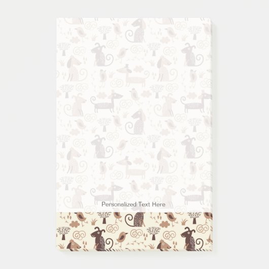 かわいい犬の柄 ポストイット (正面)