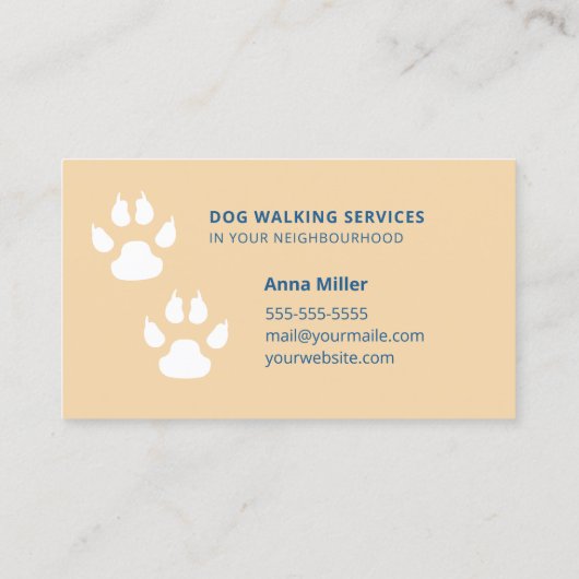 かわいい犬の歩く/ウォーカーサービス 名刺 (裏面)