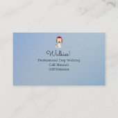 かわいい犬の歩く/グルーミングロイヤリティカードon Blue ロイヤリティカード (裏面)