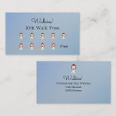 かわいい犬の歩く/グルーミングロイヤリティカードon Blue ロイヤリティカード (正面/裏面)