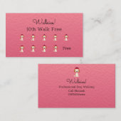 かわいい犬の歩く/ピンクのグルーミングロイヤリティカード ロイヤリティカード (正面/裏面)