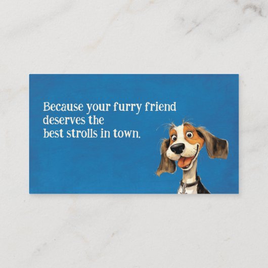 かわいい犬の歩く 名刺 (裏面)