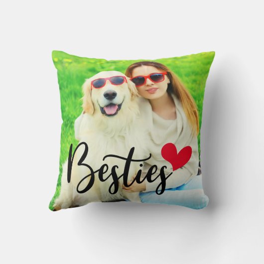 かわいい犬の母のベスティーズ赤いハート写真 クッション (裏面)
