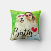 かわいい犬の母のベスティーズ赤いハート写真 クッション (正面)