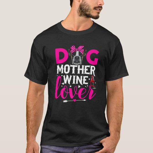 かわいい犬の母の恋人ボクサー犬の母の日 Tシャツ (正面)