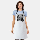 かわいい犬の母の手の白黒の写真 エプロン (着用した状態)