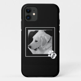 かわいい犬の母の手の白黒の写真 iPhone 11 ケース