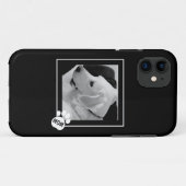 かわいい犬の母の手の白黒の写真 Case-Mate iPhoneケース (裏面(横))