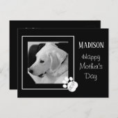 かわいい犬の母の日の白黒の写真|過去記事 シーズンポストカード (正面/裏面)