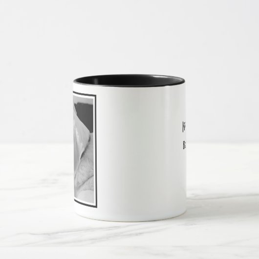 かわいい犬の母の日の白黒の写真|過去記事 マグカップ (中央)