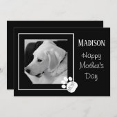 かわいい犬の母の日の黒と白の写真 シーズンカード (正面/裏面)
