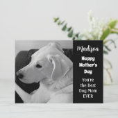 かわいい犬の母の日の黒と白の写真 シーズンカード (スタンド正面)