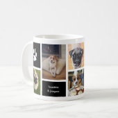 かわいい犬の母ペットフォトコラージュ コーヒーマグカップ (正面左)