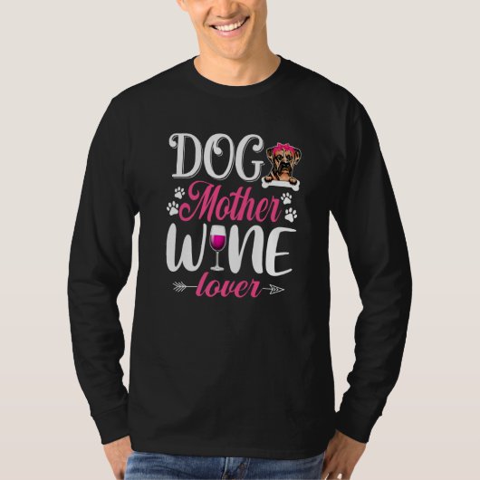 かわいい犬の母ワインボクサー犬の母の日1 Tシャツ (正面)