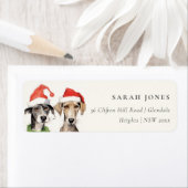 かわいい犬の毛皮と明るいクリスマスのアドレス ラベル (インサイチュ)