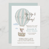 かわいい犬の気球ベビーシャワー招待状 招待状 (正面/裏面)