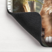 かわいい犬の水の色の子犬の森名前をカスタムする マウスパッド (コーナー)