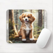 かわいい犬の水の色の子犬の森名前をカスタムする マウスパッド (マウス)