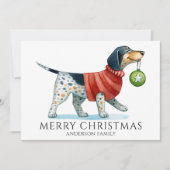 かわいい犬の水の色クリスマス シーズンカード (正面)