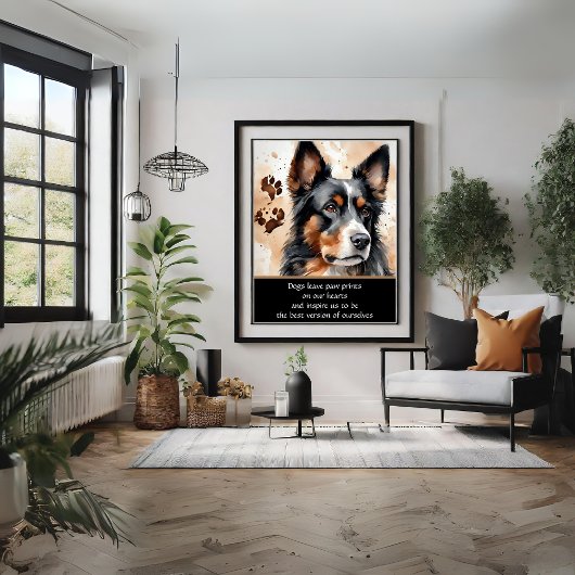 かわいい犬の水彩画のポスター ポスター