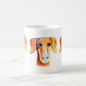 かわいい犬の水彩画のポートレート コーヒーマグカップ (中央)
