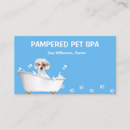 かわいい犬の浴槽ペットトリマー名刺 名刺