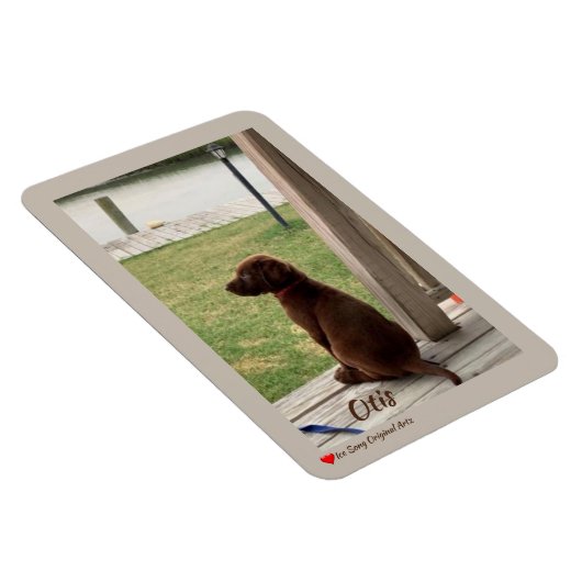 かわいい犬の測量裏庭とクリーク マグネット (右側)