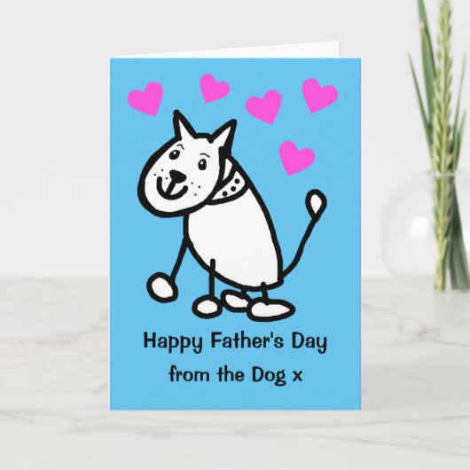 かわいい犬の漫画から作った父の日カード カード (正面)