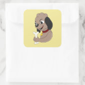 かわいい犬の漫画の正方形のステッカー スクエアシール (バッグ)