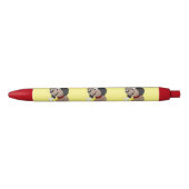 かわいい犬の漫画の黒いインクペン 黒ボールペン (正面)